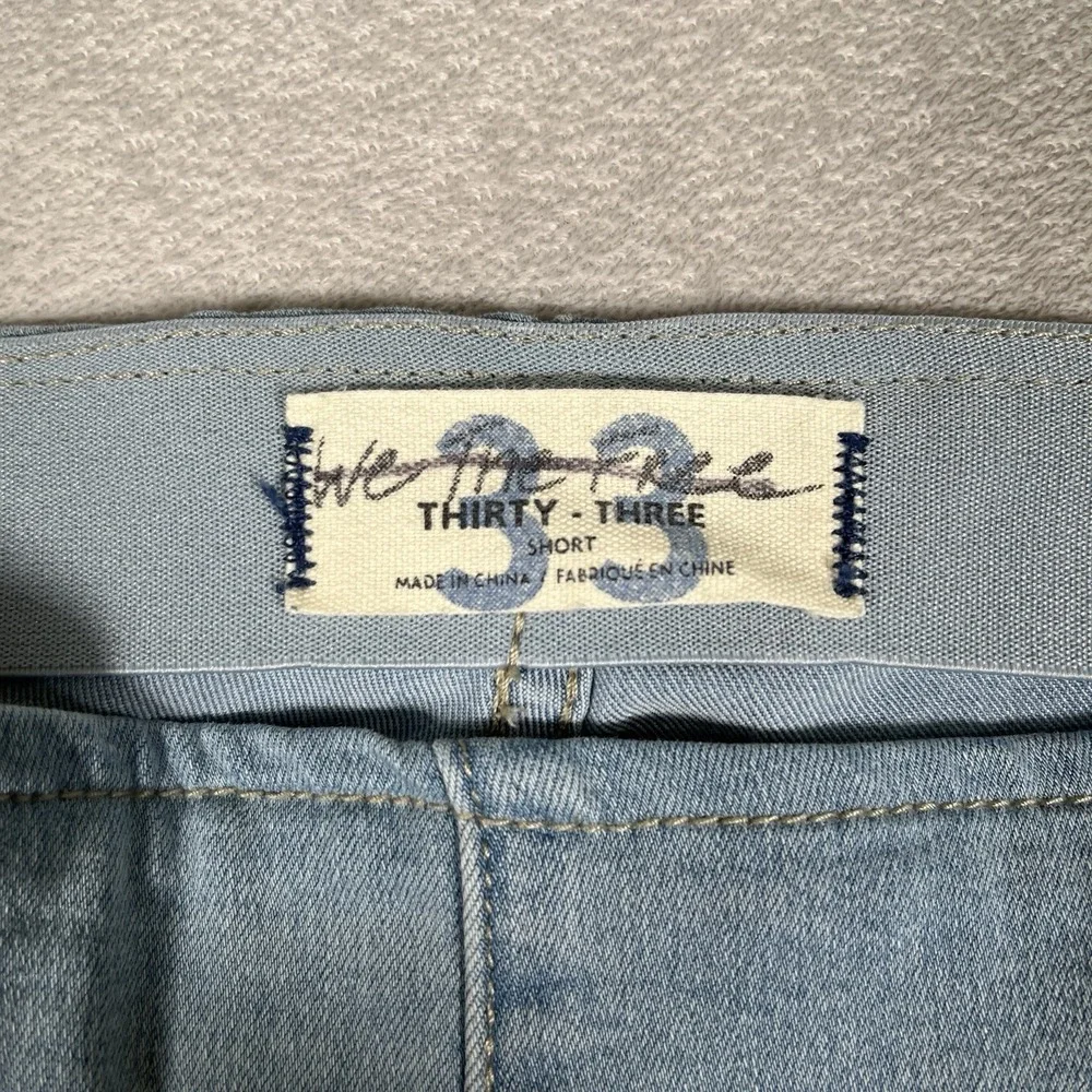 Free People Pull On Flared Jeans Women 33x32‎ Blue Light Wash Elastic Waist